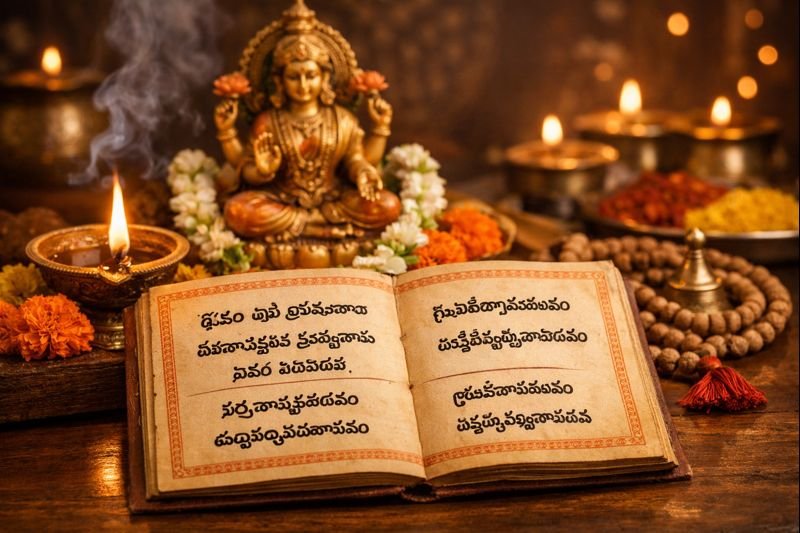 Sri Lakshmi Kavacham Telugu devotional hymn guide