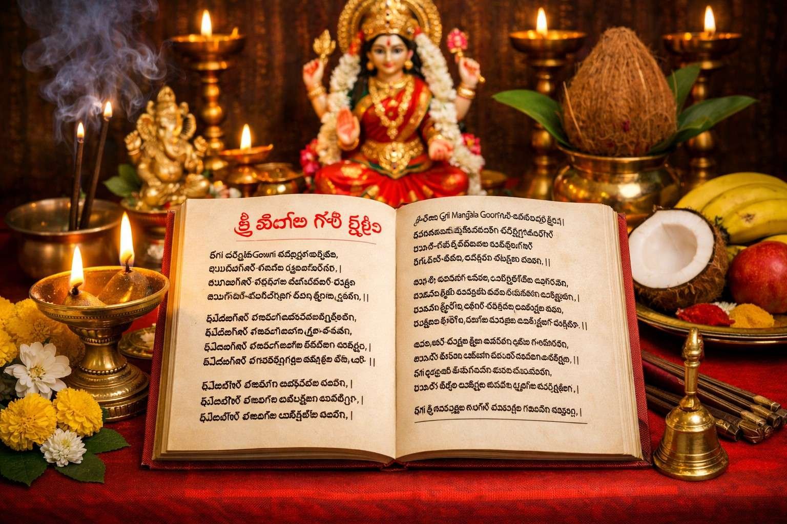 Sri Mangala Gowri Stotram Telugu lyrics devotional setup