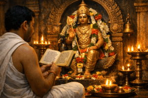 Sri Subrahmanya Aparadha Kshamapana Telugu chanting in temple