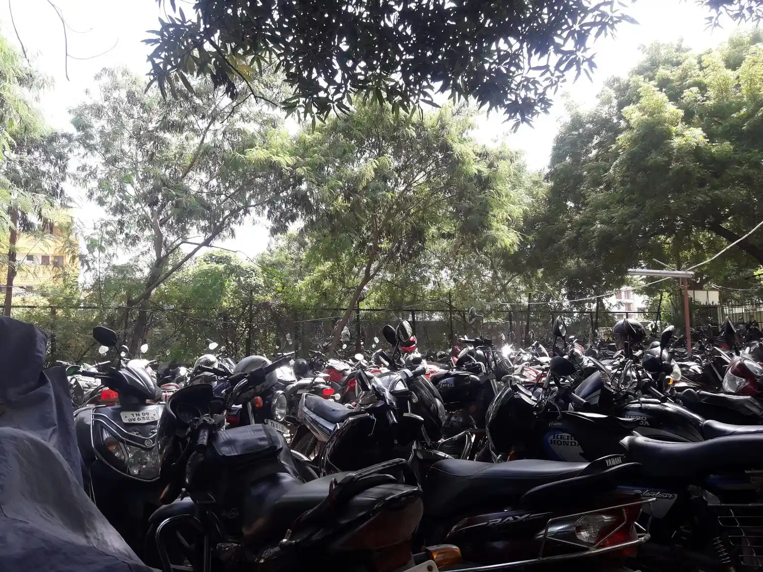 Tirumala Bike Ride Parking with designated parking spots near temple